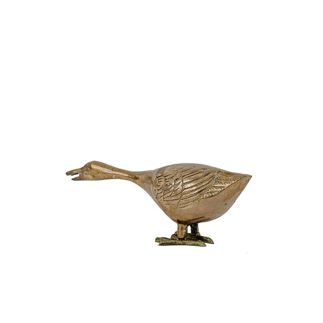 Metal Vintage Mid-Century Modern Solid Brass Geese For Sale - Image 7 of 10