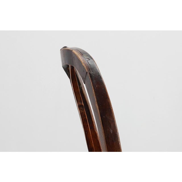 Antique Gustavian Walnut Chair with Leather, 1700s For Sale - Image 4 of 14