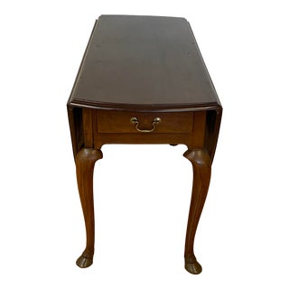 18th Century Mahogany Drop Leaf Table W/ Hoof Feet For Sale