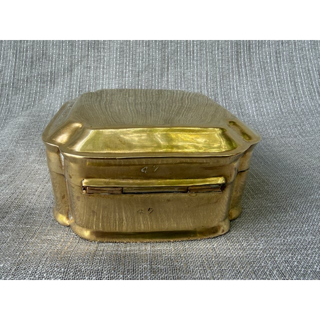 Brass Vintage Polished Brass Lidded Box For Sale - Image 8 of 12