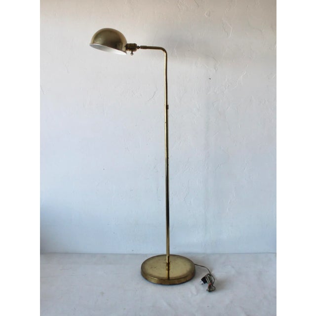1970s Heyco Adjustable Brass Pharmacy Library Reading Floor Lamp For Sale In Miami - Image 6 of 12