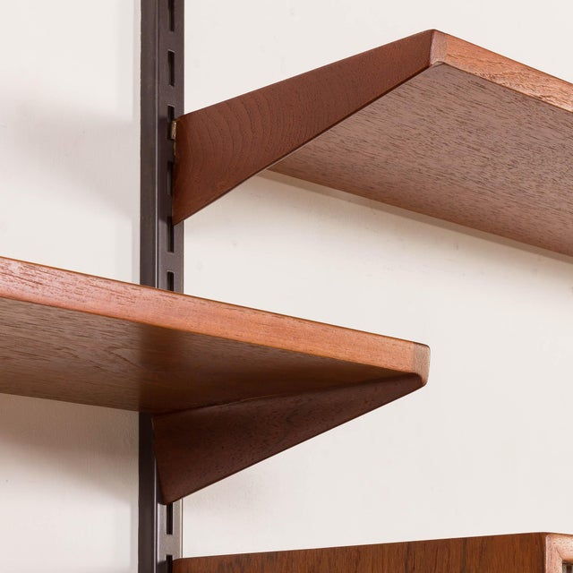 Teak 3-Bay Wall Unit with Desk by Kai Kristiansen for FM Møbler, Denmark, 1960s For Sale - Image 14 of 18