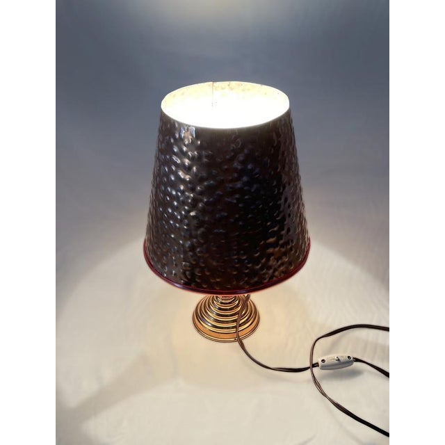1930s Vintage Art Deco Hammered Copper Table Lamp, 1930 For Sale - Image 5 of 10