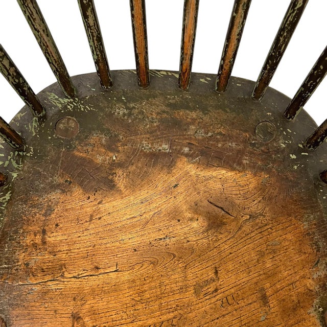19th Century Green Painted Low-Back Windsor Chair For Sale - Image 9 of 12
