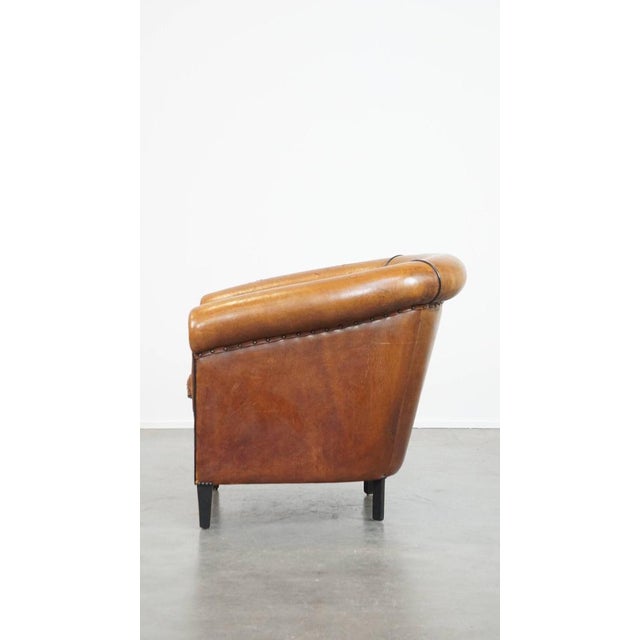 Brown Leather Club Chair For Sale - Image 5 of 12