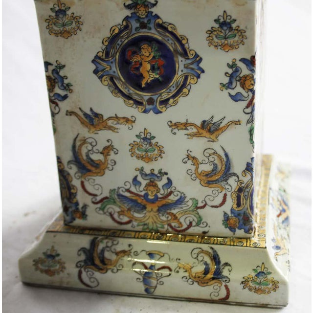 20th Century Italian Obelisks in Hand-Painted Porcelain, Set of 2 For Sale - Image 5 of 7