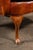 Mid 20th Century Tufted Leather Wingback Armchair in Burnt Amber For Sale - Image 14 of 17