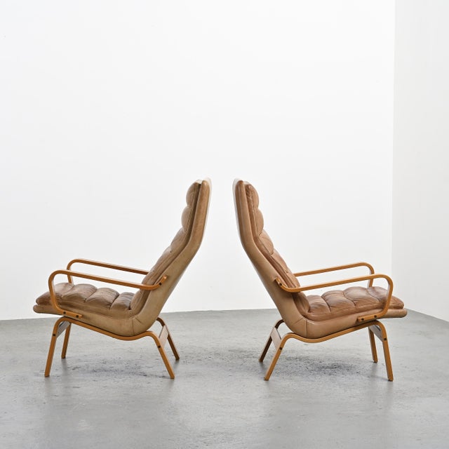 Brown Set of Contino Armchairs by Yngve Ekström, 1970s For Sale - Image 8 of 9