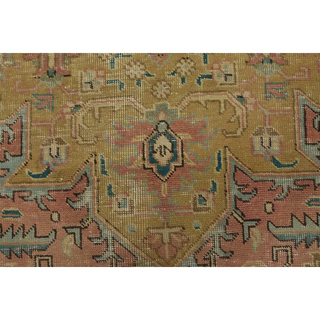 Tabriz Rug 9’8” X 12’8” Pink Wool Vintage Distressed Hand-Knotted Carpet For Sale - Image 11 of 15