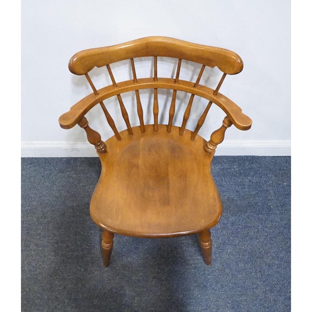 Brown Ethan Allen Heirloom Nutmeg Maple Colonial Early American Comb Back Dining Chair 10-6040 For Sale - Image 8 of 10