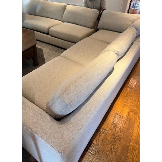 Transitional Four Hands Colt 3-Piece 10' X 10' Sectional in Salt and Pepper Performance Polyester For Sale - Image 3 of 15