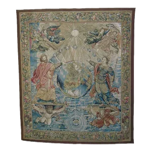 Vintage Tapestry Depicting Angels and Royal Figures