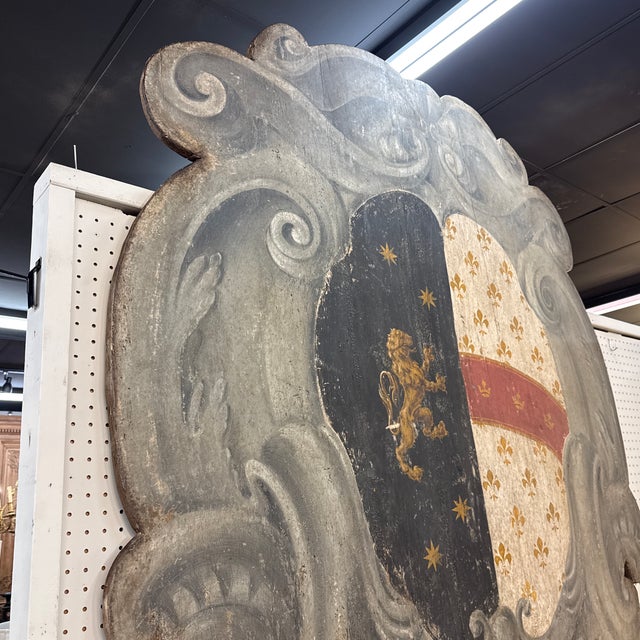 Monumental Italian Painted Shield For Sale - Image 4 of 10