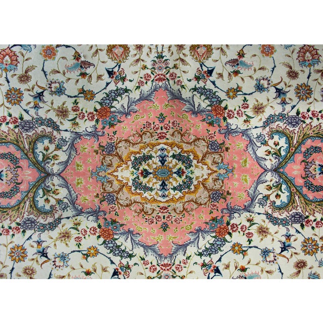 Vintage Silk Persian Tabriz Rug For Sale - Image 12 of 15