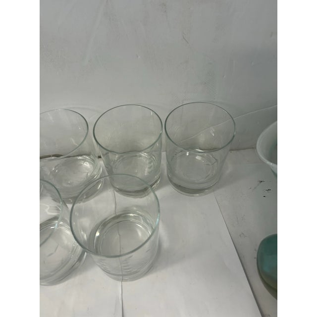 1980s Etched Glass Ships Glasses- Set of 6 For Sale - Image 4 of 6