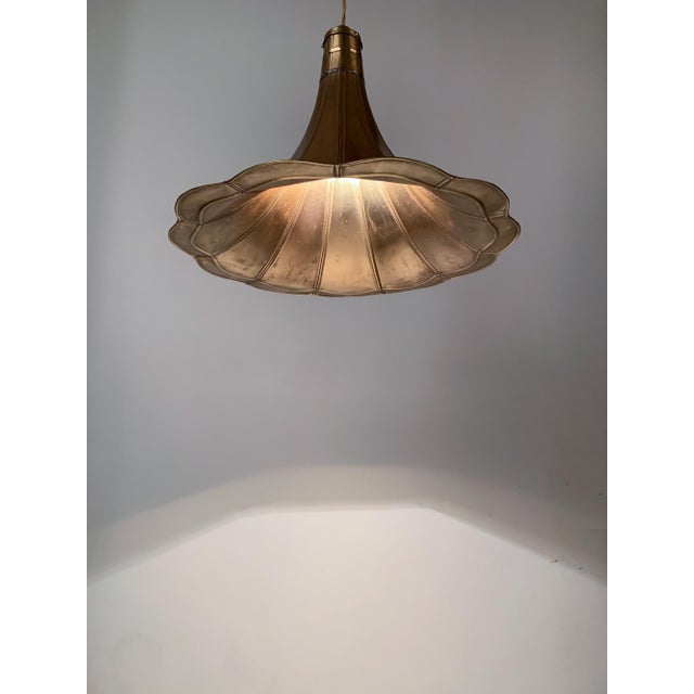 Vintage Brass Gramophone Horn Pendant Light – Expertly Restored For Sale - Image 9 of 10
