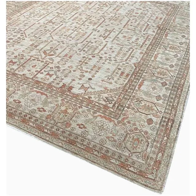 Handwoven Persian Heriz Style Area Rug 9’0″ X 10’10” For Sale In Dallas - Image 6 of 13