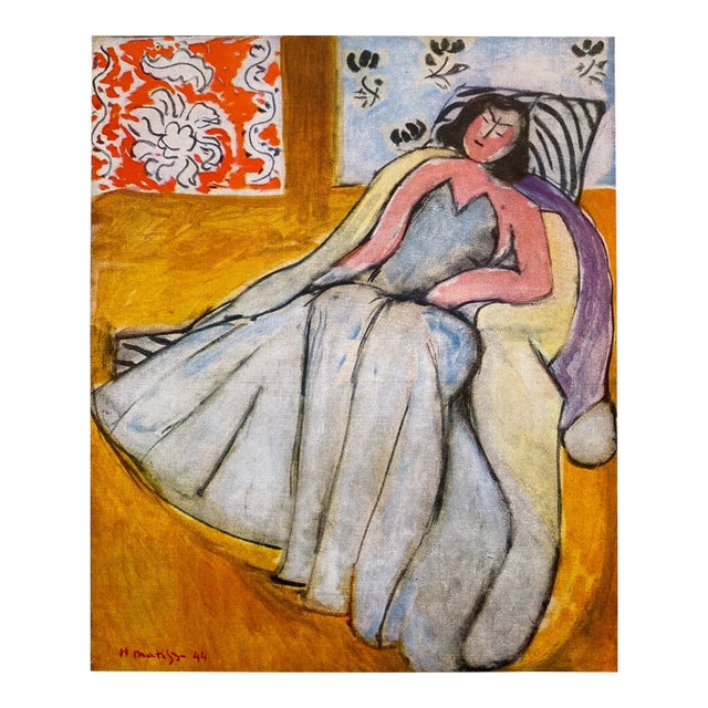 Henri Matisse Vintage 1946 First Edition Fine Art Lithograph Print " Jeune Feme a La Pelisse " 1944 For Sale