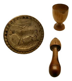 Treen Kitchenalia & Butter Maker, Set of 3