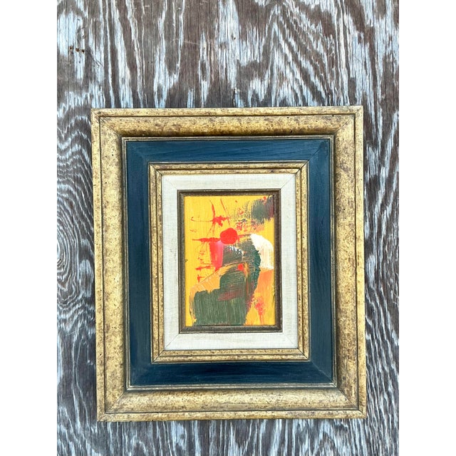 Infuse your space with vibrant creativity through this Vintage Boho Original Abstract Oil on Canvas. This striking...