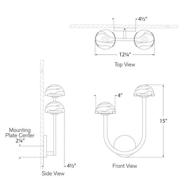 2020s Kelly Wearstler for Visual Comfort Signature Pedra Asymetrical Left Sconce in Bronze with Alabaster For Sale - Image 5 of 5