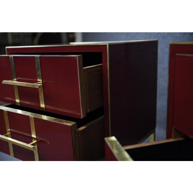 Wood Murano Glass Bedside Tables from Justfurnituress SRL, Set of 2 For Sale - Image 7 of 17