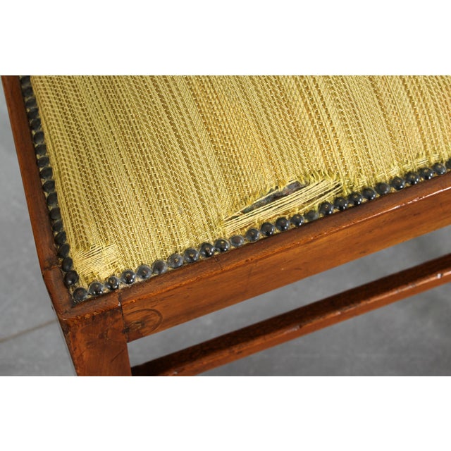 Mid-Century Italian Wood and Yellow Fabric Chairs, 1960s, Set of 6 For Sale - Image 9 of 16