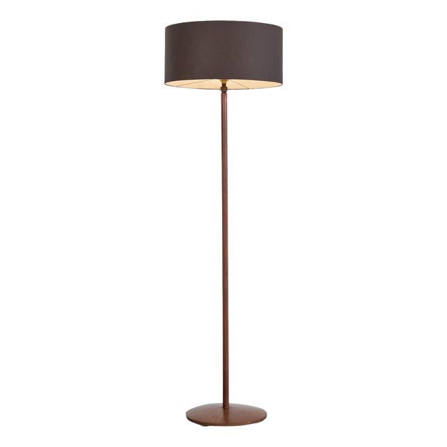 Mid-Century Modern Floor Lamp in Teak and Brass, 1960s For Sale
