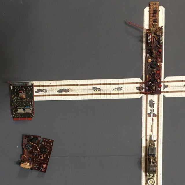 1980s Abstract "Tronic Cross" Artography Large Mixed Media Sculpture by Pasqual Bettio For Sale - Image 5 of 6