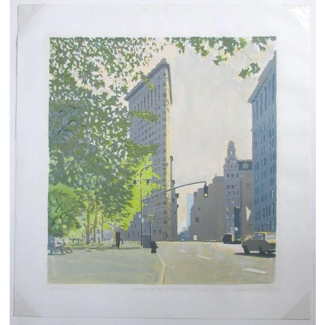 Gray Richard Mills Flatiron Building New York City Limited Edition Silkscreen Signed For Sale - Image 8 of 8