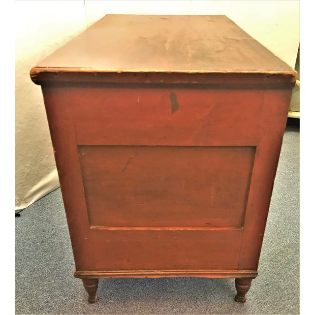 Early 20th Century Antique Original Red Wash American Trunk For Sale - Image 12 of 13
