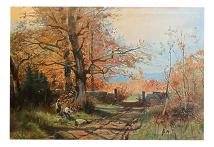 L. Berthet, Autumn Park, Oil on Canvas