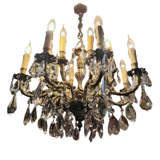 Antique French Louis XV Crystal Chandelier, 1890s For Sale