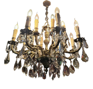 Antique French Louis XV Crystal Chandelier, 1890s