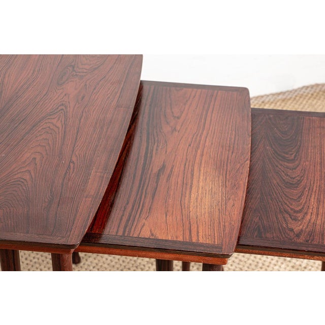Danish Nesting Tables in Rosewood from Mobelintersia, 1960, Set of 3 For Sale - Image 14 of 18