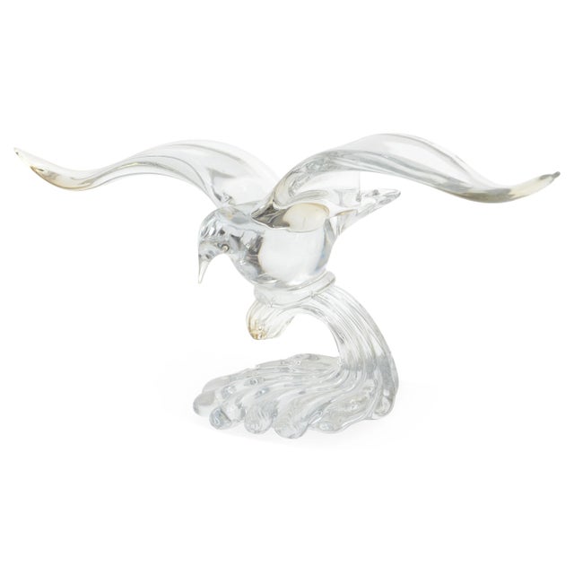 Mid-Century Modern Flying Seagull Glass Sculpture For Sale