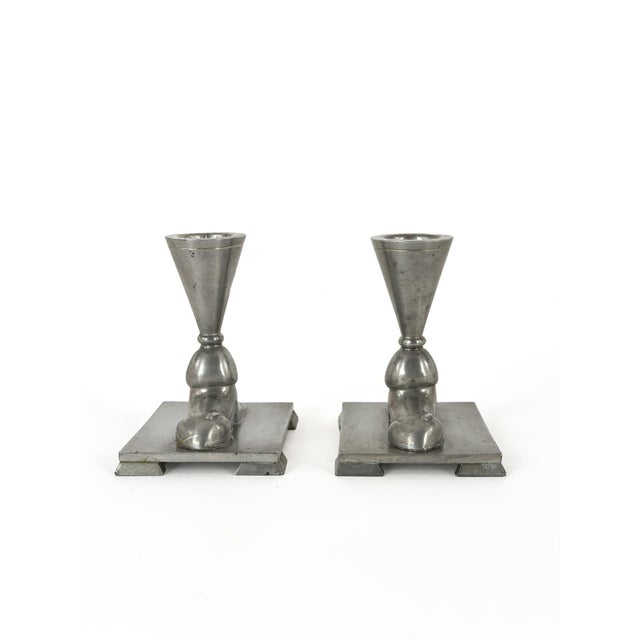 1930s Swedish Grace Sphinx Candlesticks from Ernst Svedbom, Sweden, 1930, Set of 2 For Sale - Image 5 of 9