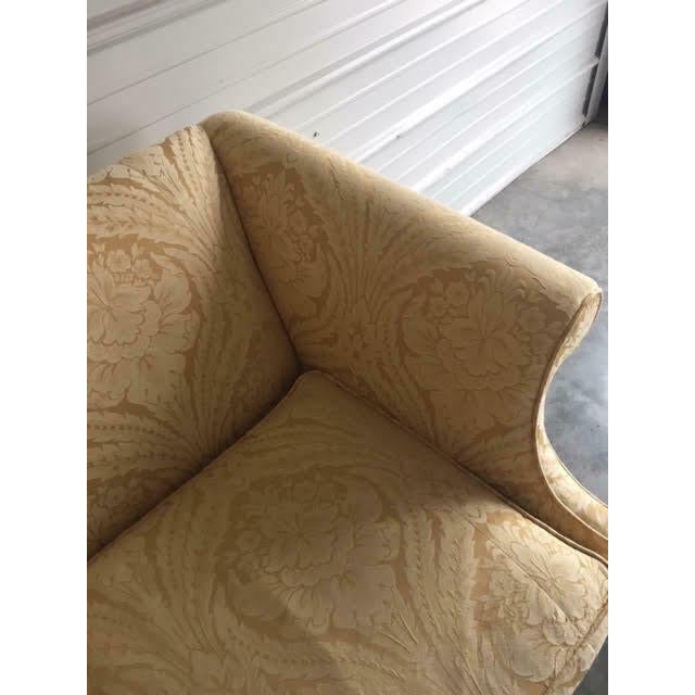 Vintage 70" Hickory Highland House Yellow Upholstered Chippendale Sofa For Sale In Minneapolis - Image 6 of 12