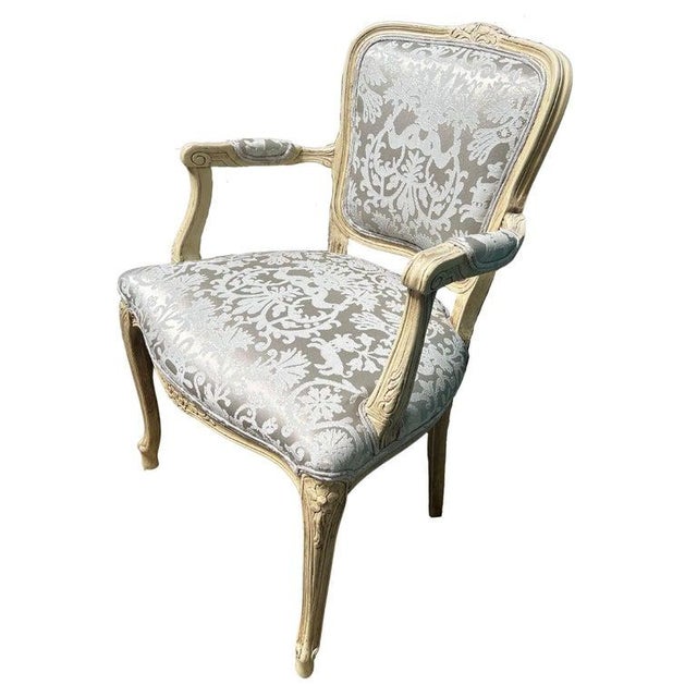 Late 19th Century Late 19th Century Louis XIV Style French Painted Arm Chairs - Set of 2 For Sale - Image 5 of 5