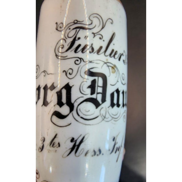 White Incredible Antique Porcelain Pipe Bowl W/ Rare Soldier's Name and Company For Sale - Image 8 of 11