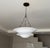 Matte White Layered Pendant Light | 4-Light Steel Shade Chandelier With Black Antique Brass Chain For Sale - Image 12 of 18