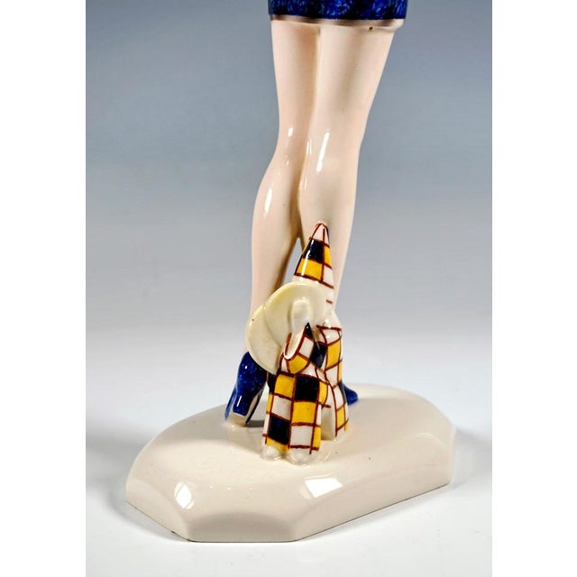 Ceramic Art Deco Young Lady in Kimono Figurine by Stephan Dakon for Goldscheider Manufactory of Vienna, 1930 For Sale - Image 7 of 9