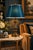 Vintage Neoclassical Acanthus Table Lamp With Peacock Teal Satin Shade For Sale - Image 4 of 9