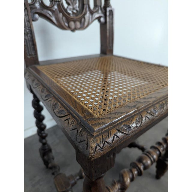 Louis XIII Chairs in Wood, Set of 4 For Sale - Image 5 of 12