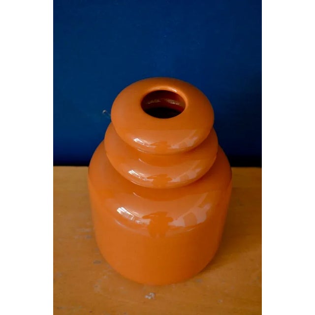 Italian Orange Vase, 1960s For Sale - Image 4 of 8