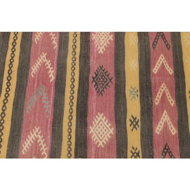 1950s Traditional Primitive Red Striped Kilim Runner Rug For Sale - Image 12 of 13