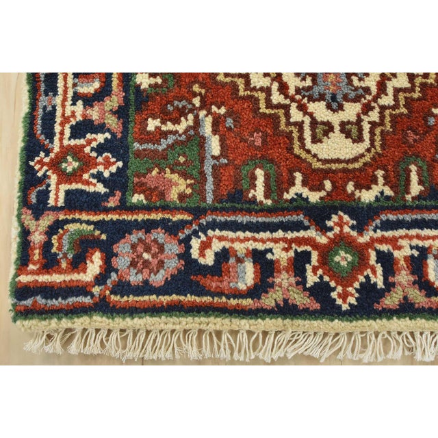 Heriz Rug 2’1” X 3’2” Ivory Wool Tribal Hand-Knotted Oriental Carpet For Sale In Philadelphia - Image 6 of 8
