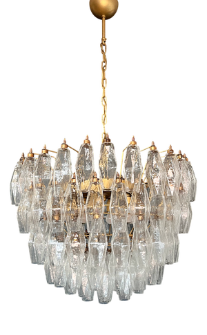 Murano Glass Chandelier with 111 Polyedry, 1990s