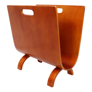 Vintage Alvar Aalto Style Bentwood Magazine Holder / Rack