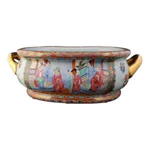 Chinese Porcelain Gilt Handled Bowl
